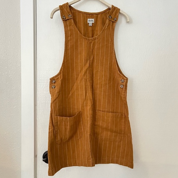 RHYTHM. Linen Skirtall Pinafore Jumper Overall In Chai XS - Picture 1 of 4